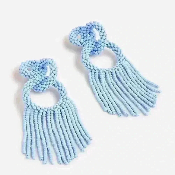 J Crew Beaded Fringe Earrings - Picture 1 of 2
